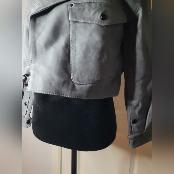 ALEEZA PARIS Brett Lamb Skin Leather Jacket. Sz S. NWT - Picture 10 of 15